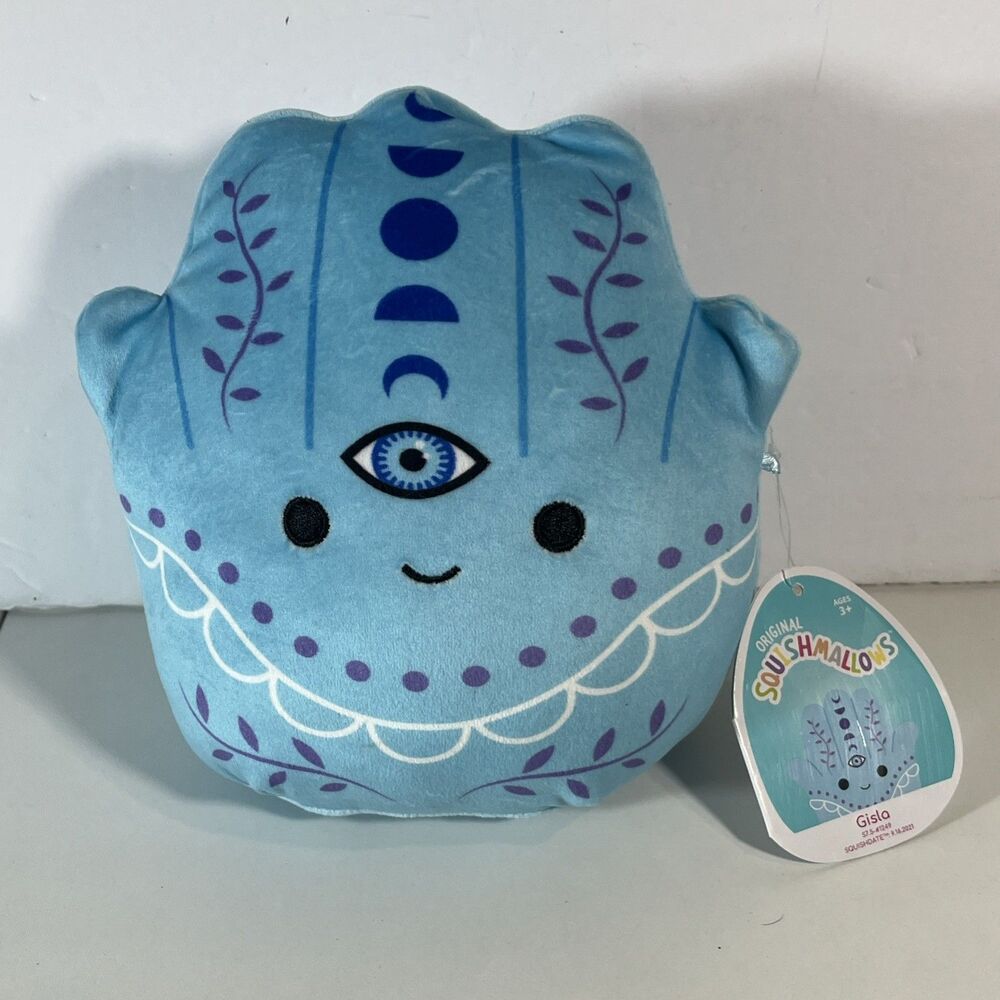 Squishmallows Gisla The Hamsa Spiritual Hand Blue Plush Third Eye 7.5”